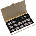 thumbnail image 1 of Aluminum Universal Waterproof Slim Mini SIM Slots Storage Case with 12 Nano SIM Card & 1 Cell Phone Eject Pin Slots (Gold), 1 of 4