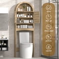 thumbnail image 3 of HARIPUL Over Toilet Storage Cabinet, Bathroom Space Saver Organizer with Doors and Shelves, Freestanding,  Wood Color, 3 of 7