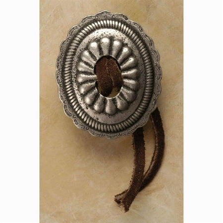 Concho w leather lg knob Black with Verde