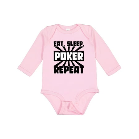 

Inktastic Eat Sleep Poker Repeat Gift Baby Boy or Baby Girl Long Sleeve Bodysuit