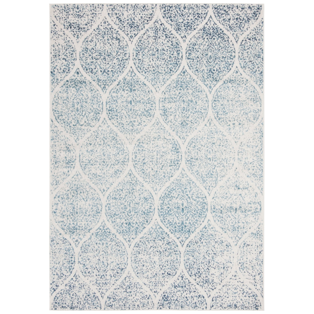 SAFAVIEH Madison Leighton Geometric Area Rug, Cream/Turquoise, 6'7" x 9'2"
