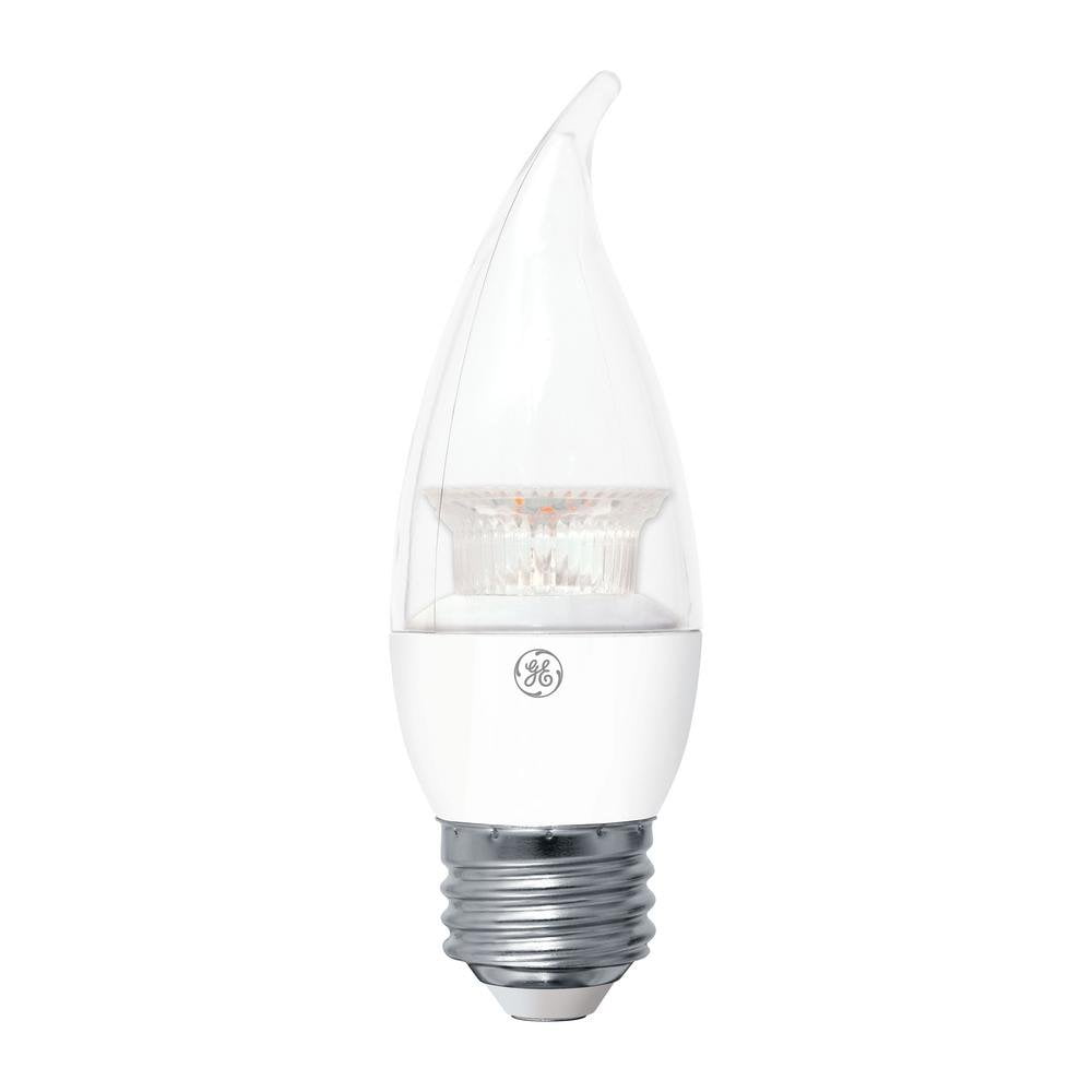 40W GE Lighting Bent Tip CA10 Medium Base Bulb Crystal Clear 
