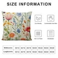 thumbnail image 5 of Nawypu  Wildflowers Throw Pillow Cover Colorful Watercolor Flowers Poppy Cornflower and Chamomile Fabric for Couch Bed Sofa Car Waist Cushion Cover Pillow Case, 5 of 5
