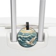 thumbnail image 3 of Seagull 2Pcs PU Leather Round Luggage Tags with Privacy Cover and Name ID Tag for Suitcase, Handbags, Backpacks, School Bags, 3 of 6