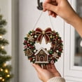 thumbnail image 5 of Christmas Hanging Diamond Painting Wreath Kit, Durable Acrylic Base with Hanging Chain for Easy Display on Windows, Walls, Doors, and Christmas Trees (B), 5 of 6