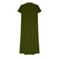 thumbnail image 4 of Jalioing Summer Maxi Dresses for Women Short Sleeve Casual Dress V-Neck Loose T-Shirt Sundress, 4 of 6