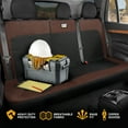 thumbnail image 3 of Cat Flexfit Rear Bench Seat Cover for Car Truck SUV, Durable Canvas Mesh Design, 60/40 Split Bench Auto Protector, Brown & Black, 3 of 9