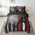 thumbnail image 2 of Feelyou Baseball Sport 7pcs Twin Bedding Set, Kids Vintage American Flag Theme Sheet Set, 2 of 7
