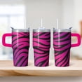 thumbnail image 2 of Insulated 20oz Geometric Stainless Steel Tumbler, Double Wall Travel Coffee Mug with Handle Leak Proof Texture Design, 2 of 5