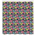thumbnail image 2 of Floral Shower Curtain, Illustration of Abstract Grunge Style Blossoms Pointy Petals Pattern, Fabric Bathroom Set with Hooks, 69W X 84L Inches Extra Long, Eggshell and Multicolor, by Ambesonne, 2 of 2