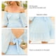 thumbnail image 4 of Vestido mini con hombros descubiertos, vestido de mujer con mangas abullonadas y lazo en la espalda, el mejor en su clase, 4 of 5