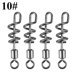 thumbnail image 1 of 50 piezas giratorias de barril rodante de acero inoxidable con conector de gancho de cebo de pesca a presión atornillado(10#), 1 of 10