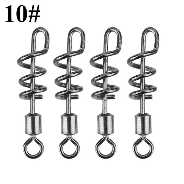 50 Pcs Émerillons en Acier Inoxydable avec Vis pour Baril Roulant Hameçon Appât de Pêche Connecteur 10