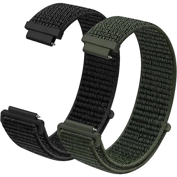 Correa de nailon, correa de repuesto para reloj, correas de reloj fácilmente intercambiables para relojes de hombre y mujer, también para relojes inteligentes, reloj para niños de 16 mm, negro oscuro