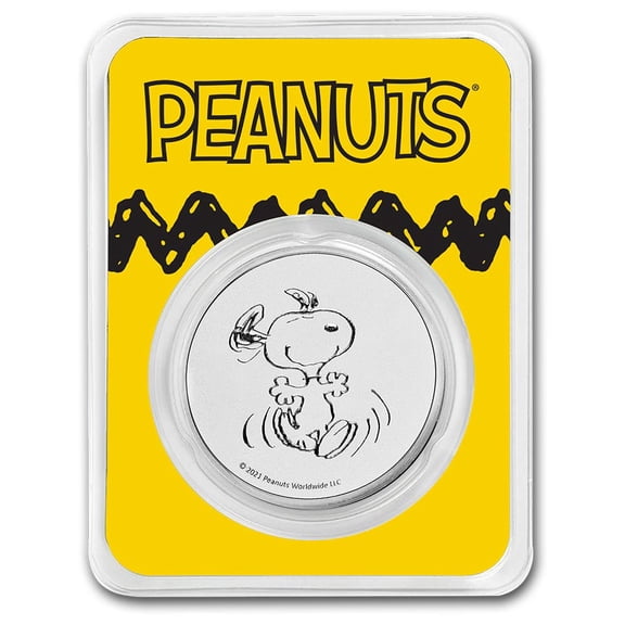 Peanuts® Snoopy 1 oz Silver Round in TEP