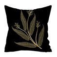 thumbnail image 1 of Housse de Coussin Imprimée Plante Dorée en Polyester pour Canapé Décoration Maison, 1 of 1