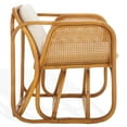 thumbnail image 4 of Safavieh Brauner Modern Rattan and Fabric Dining Arm Chairs, Natural/White, 4 of 6