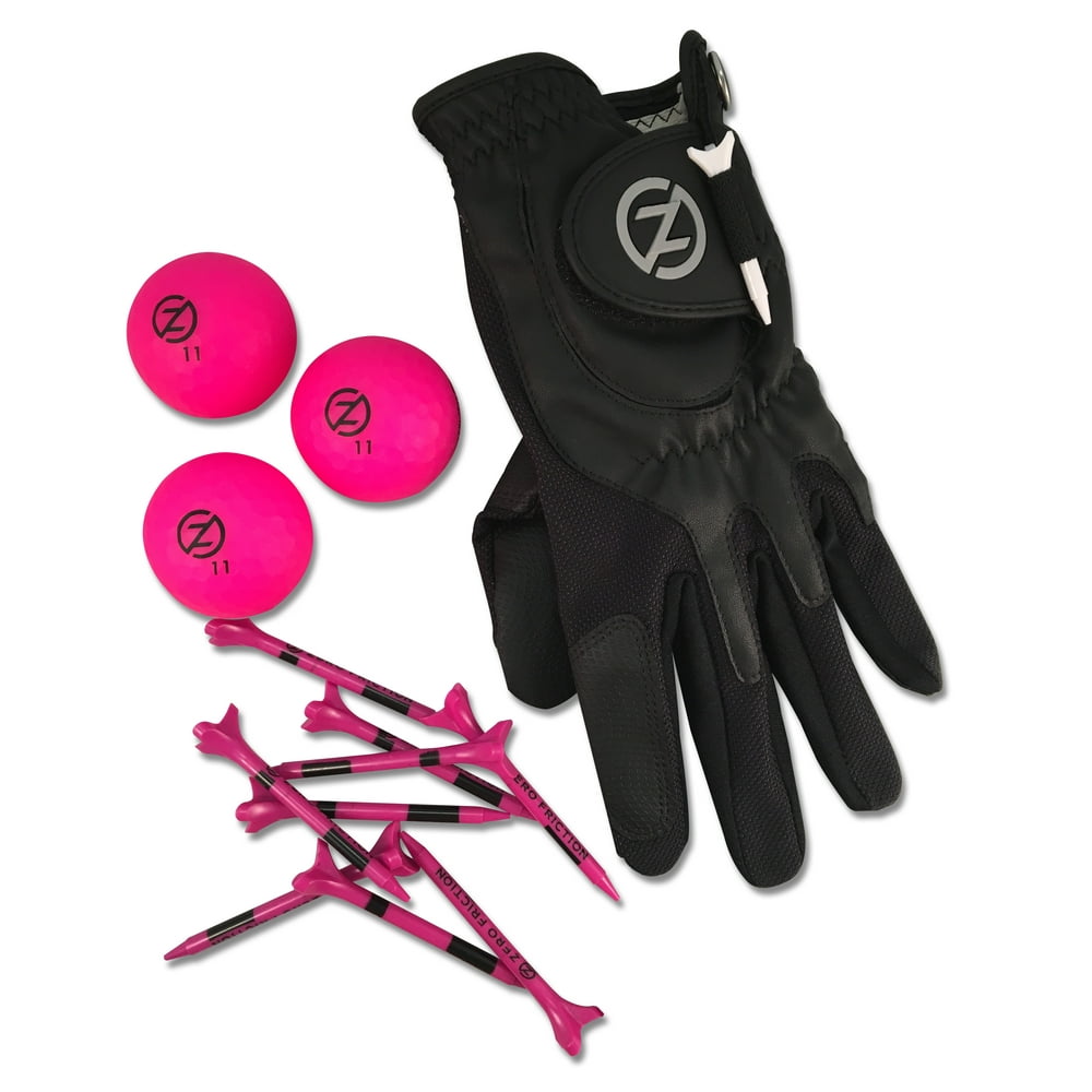 Zero Friction Men's Value Pack Golf Balls, Glove, and Tees (Neon