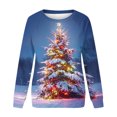 thumbnail image 4 of Black and Friday Clothing Sales Idoravan Womens Christmas Graphic Sweatshirts Women's Christmas Printed Round Neck Long Sleeved Top Loose Fitting Sweater Red XXXXXL, 4 of 4