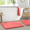 thumbnail image 6 of 2 Piece Premium Memory Foam Bathroom Mat Set of 2 20x32 inch Bath Rugs, Coral Pink, 6 of 6