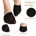 thumbnail image 2 of Toe Topper Socks Women 6 Pairs, No Show Liner Half Socks for Heels, Non-Skid Bottom Mule Socks, 2 of 6
