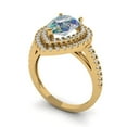thumbnail image 2 of Halo Engagement Ring for Women - 2.48ct Blue Moissanite in 14K Yellow Gold Promise Ring, 2 of 6