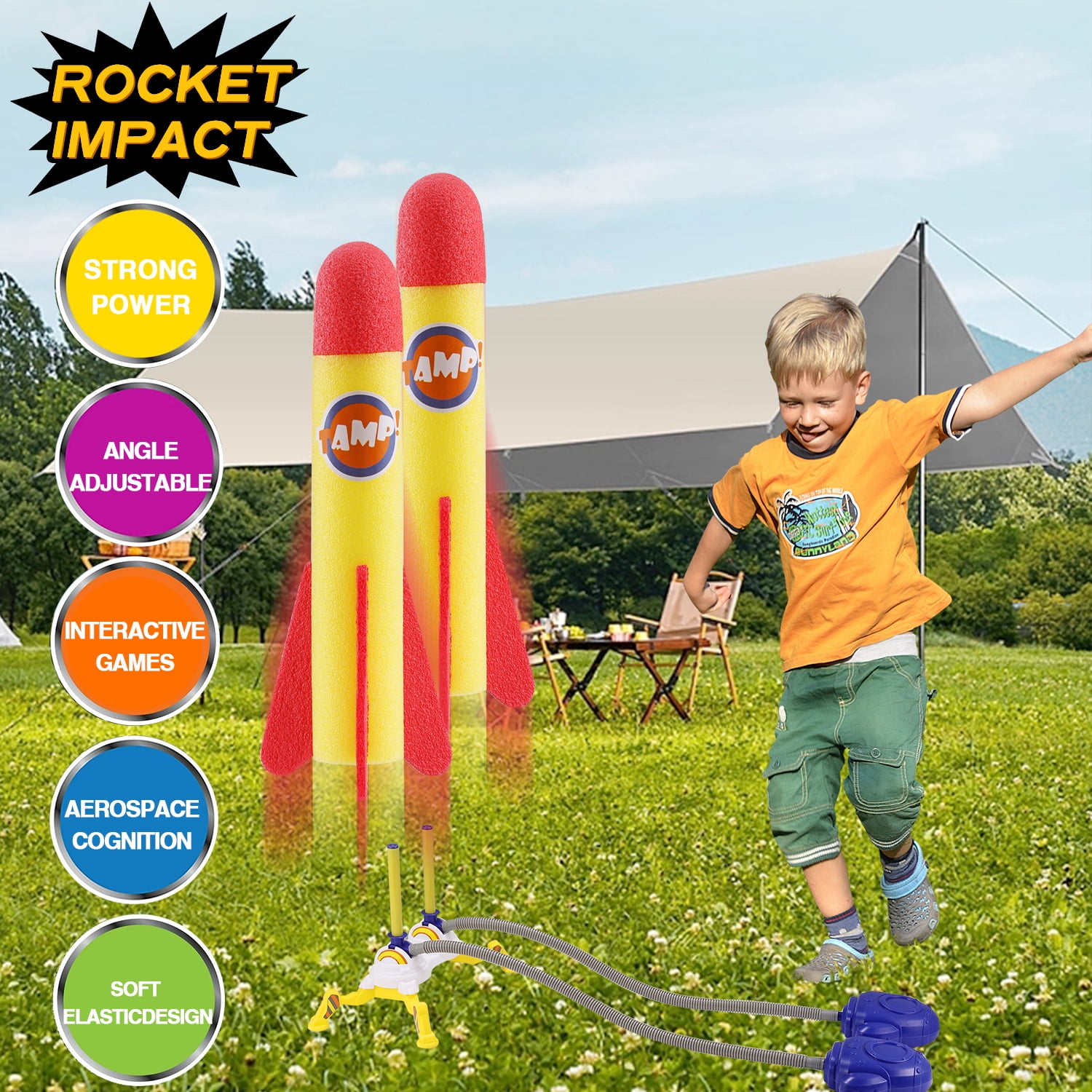 Anpro Toy Rocket Launcher Set for Kids, Rocket Outdoor Toys with