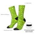 thumbnail image 4 of Hirioo Lime green glitter Pattern Adult Middle Tube Socks Breathable Sock Non-Pilling,Contrasting Color Design, 4 of 6