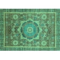thumbnail image 1 of Ahgly Company Indoor Rectangle Abstract Turquoise Blue Modern Area Rugs, 7' x 9', 1 of 4