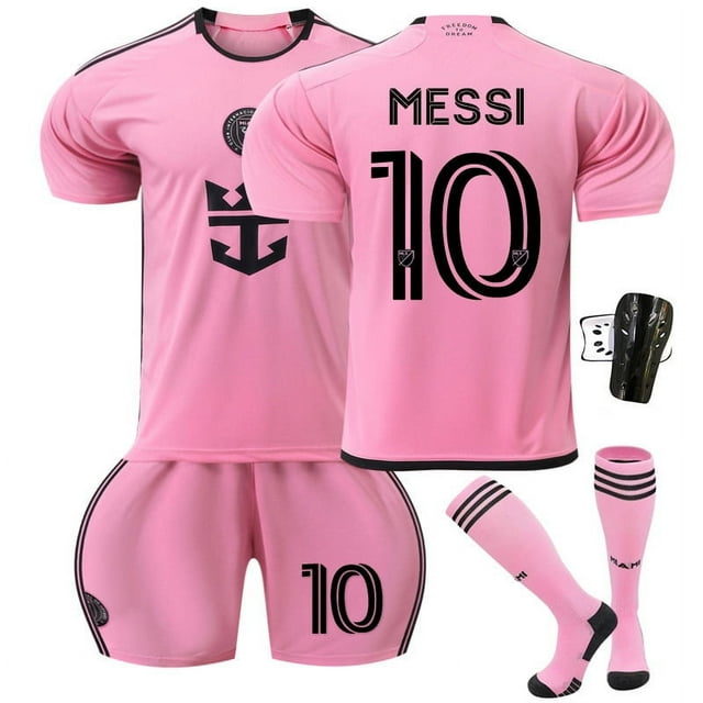 2324 Miami Messi Jersey Home Size 10 2425 Home And Away MLB Children's Football Jersey Set
