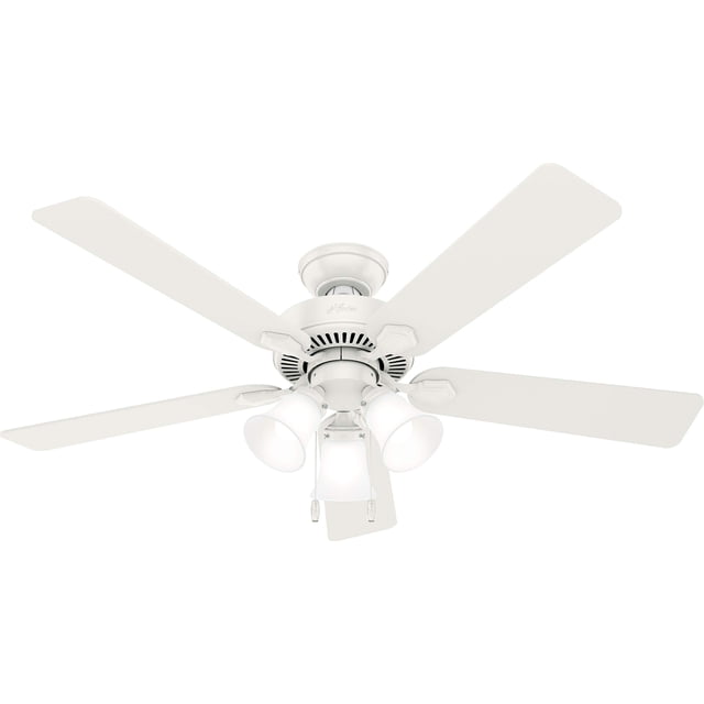 Ventilador de techo Hunter Swanson de 52" con LED, 5 aspas, blanco