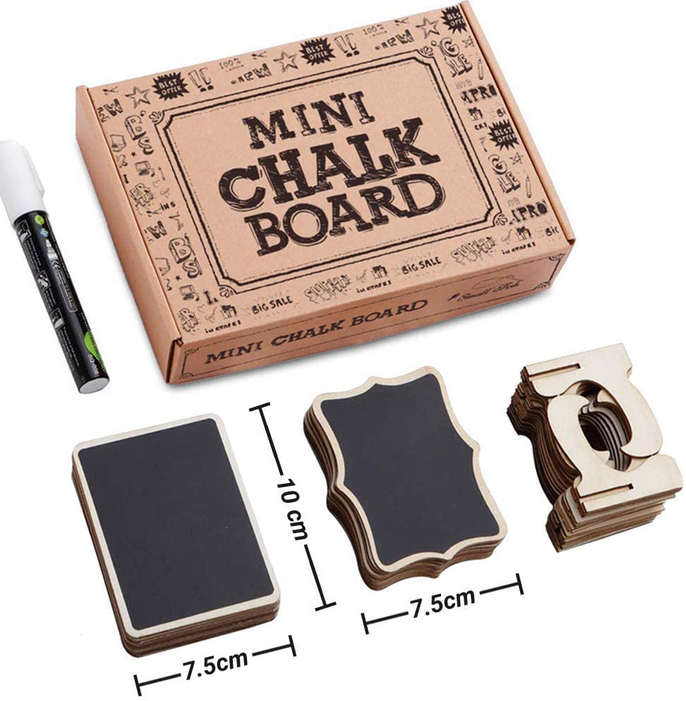 20PCS Mini Wooden Chalkboard Weddings Placecard Name Price Tag Food Signs 