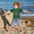 thumbnail image 3 of FORMRS Boys Rash Guard Short Sleeves Swim Shirt Quick Dry UPF 50+ Sun Protection, Sizes 3-12T, Green Christmas Trees, 3 of 6