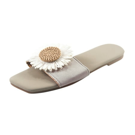 

CieKen Women Beach Breathable Flowers Sandals Home Slipper Flip-Flops Flat Shoes