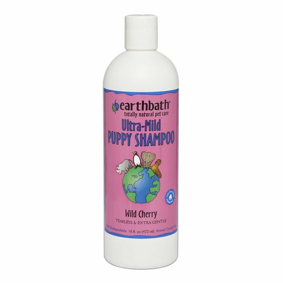 Puppy Grooming Wipes Spray Ultra Mild Natural Gentle Shampoo Wild Cherry Scented (16oz Shampoo)