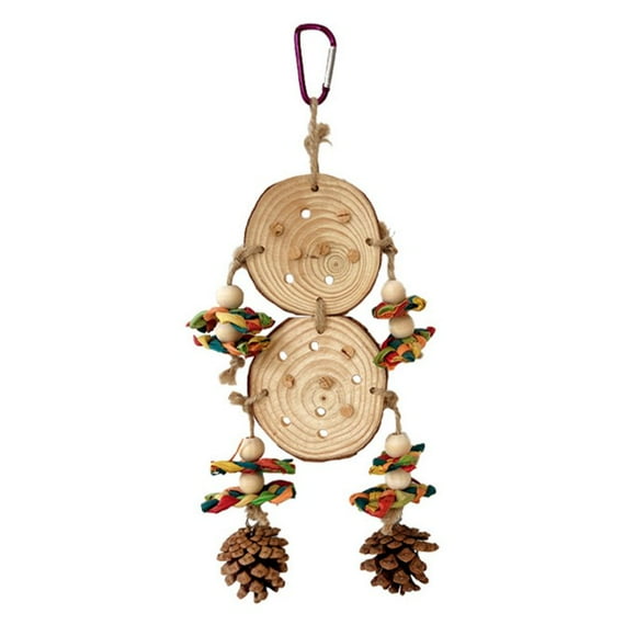 Bird Chew Toys Natural Corn Cob Barks Pine Cones Interactive Hanging Cage Toy For Parrot Rabbit Squirrel Hamster Chinchilla Colored corn barn