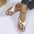 thumbnail image 5 of Gifts Clearance Womens Sandals Women's Spring And Summer New Large Size Wedge Slippers Beach Metal Buckle Wedge Sandals Fashion Casual Beach Sandals, 5 of 5