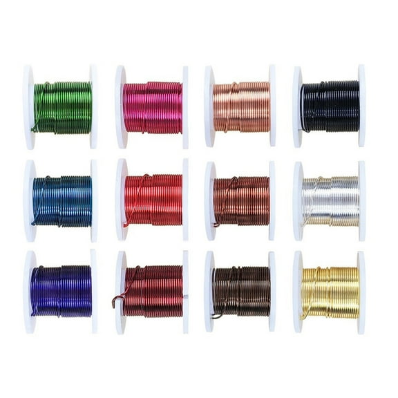 Aellinatey Colorful Brass Craft Wire 12 Gauge for Jewelry Making Sculpting 12 Rolls