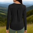 thumbnail image 6 of OIOLOYJM Women's Lightweight Long Sleeve T-Shirt Buttery Soft Loose Curved Hem Breathable Workout Yoga Tops Summer Basic Crewneck Athletic Running Shirts Black S, 6 of 6