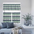 thumbnail image 6 of Kitchen Window Curtains Valance and Tier Set, Modern Minimalist Stripe Rod Pocket Tier Curtain Valance Set, Abstract Navy Blue Green Grey Line Light Filtering Cafe Curtains for Bedroom Living Room, 6 of 9