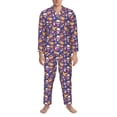 thumbnail image 3 of Cauagu rock Skull record Print Men's Long-Sleeve Pajama Set,Soft Button-Front 2Pjs for Men Long Sleeve Men’s Sleepwear-Large, 3 of 7