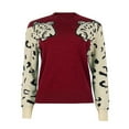 thumbnail image 4 of Blouse Pull Décontractée d'Été pour Femmes, Manches Longues, Imprimé Animal, Col Rond, 4 of 6