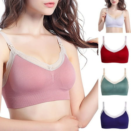 

Fysho Womens Seamless Sleep Nursing Bra For Breastfeeding Removable Padds Wireless Bras