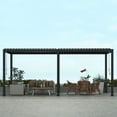 thumbnail image 3 of Mirador 10' x 20' 111S Outdoor Pergola Gazebo,Full Aluminum Frame w/ Adjustable Roof, Charcoal, 3 of 11