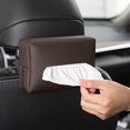 thumbnail image 2 of Caja de pañuelos para coche, reposabrazos, toallero, visera para el sol, para colgar en el respaldo del asiento, color marrón, 2 of 7