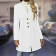 thumbnail image 5 of Wool Coats For Women Casual Stand Collar Long Pea Coat 2025 Winter Fashion Single Breasted Warm Jacket Overcoat Pocket, 5 of 9