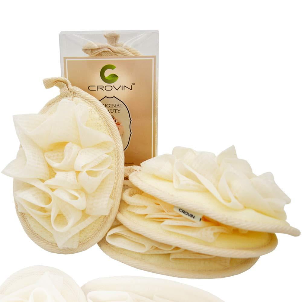 Crovin Bath Shower Pouf Sponge4 Packs ecofriendly Exfoliating Mesh