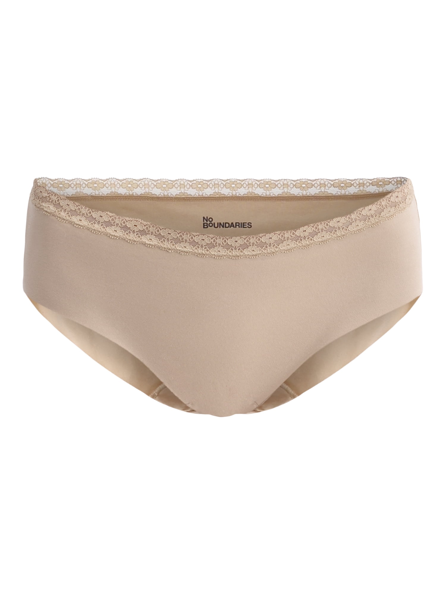 No Boundaries Cotton Hipster Panty with Lace, Women’s and Women’s Plus, Sizes S-XXXL