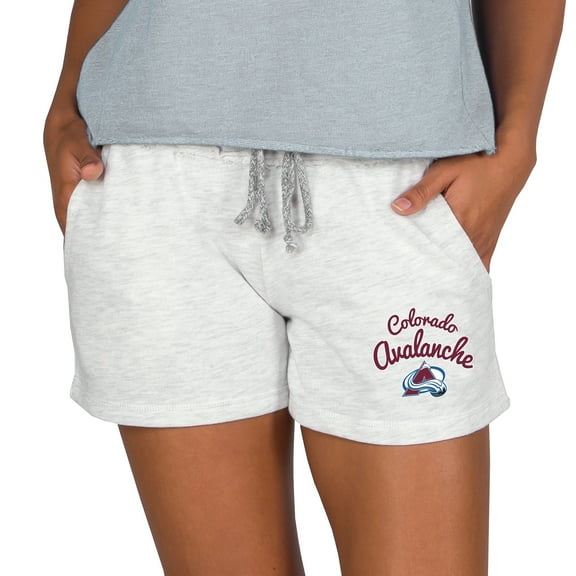 Women's Concepts Sport Oatmeal Colorado Avalanche Mainstream Terry Lounge Shorts