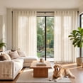 thumbnail image 3 of TOPICK Farmhouse Semi Sheer Curtains Light Filtering 84 inch Curatins Back Tab Linen Blend Drapes for Living Room Bedroom Dining Room 2 Panels Crude, 3 of 7
